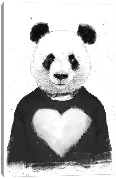 Lovely Panda Canvas Art Print - Balazs Solti