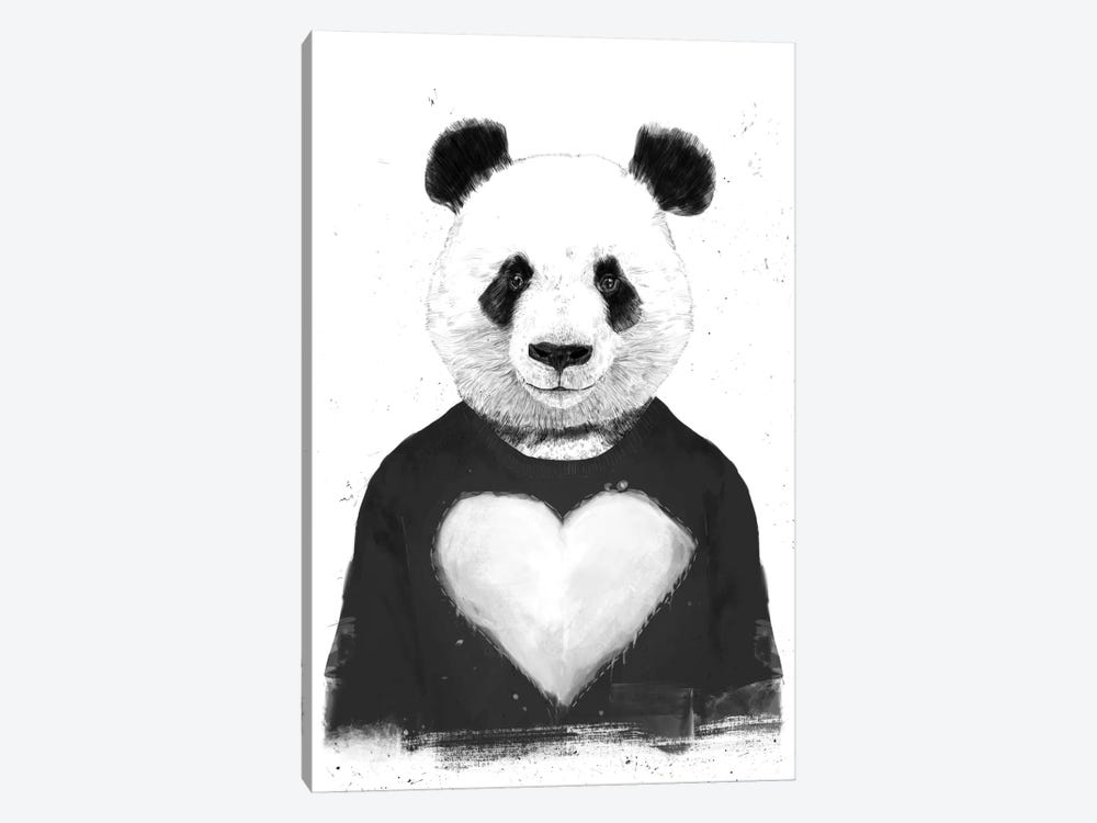 Lovely Panda by Balazs Solti 1-piece Canvas Art Print