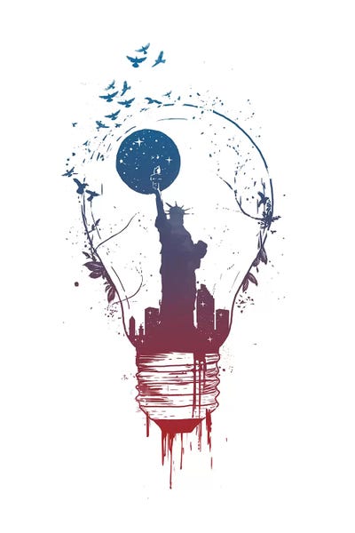 Statue Of Liberty: Big City Lights II by Balazs Solti