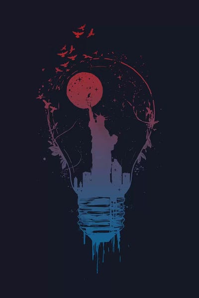 Statue Of Liberty: Big City Lights II Dark by Balazs Solti