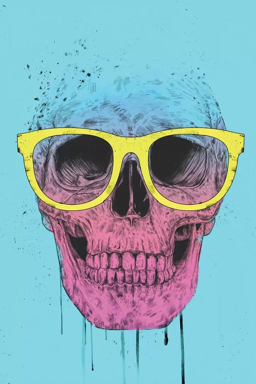 Pop Art Skull With Glasses by Balazs Solti wall art
