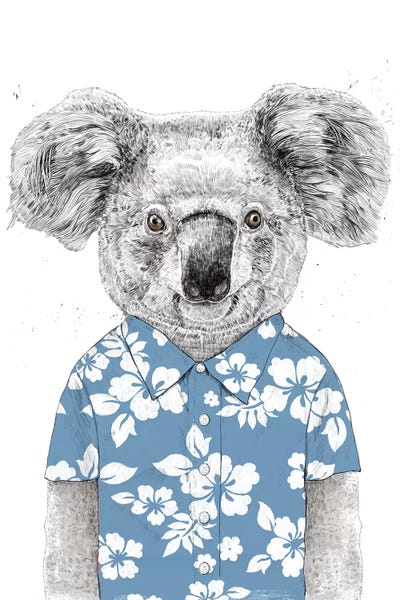 Summer Koala Blue by Balazs Solti multi panel art