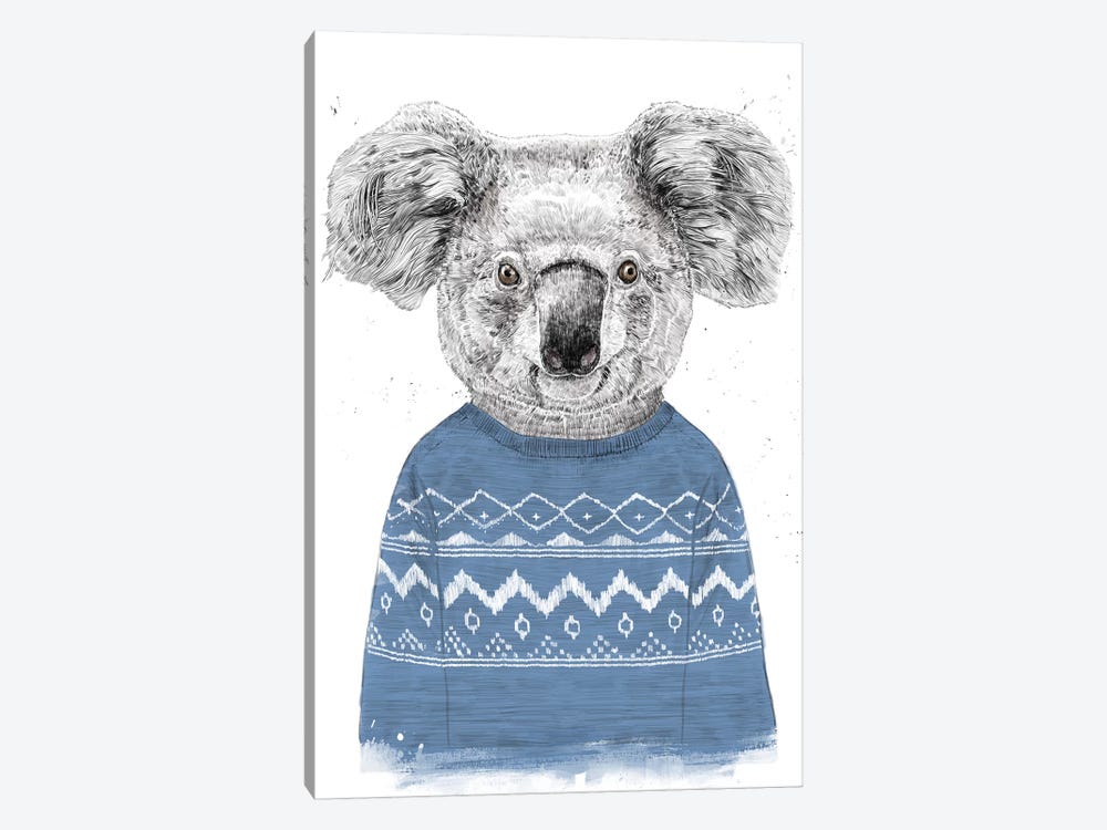 Winter Koala Blue by Balazs Solti 1-piece Canvas Wall Art