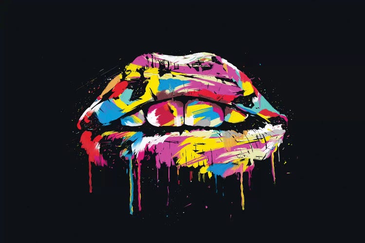 Colorful Lips by Balazs Solti wall art