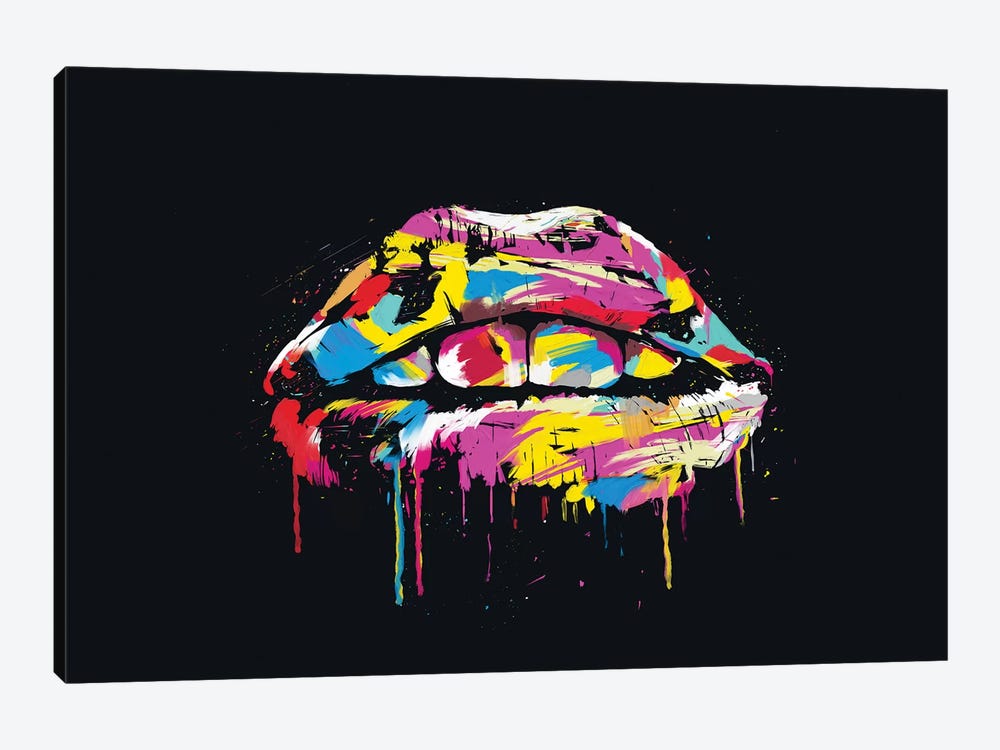 Colorful Lips by Balazs Solti 1-piece Canvas Art