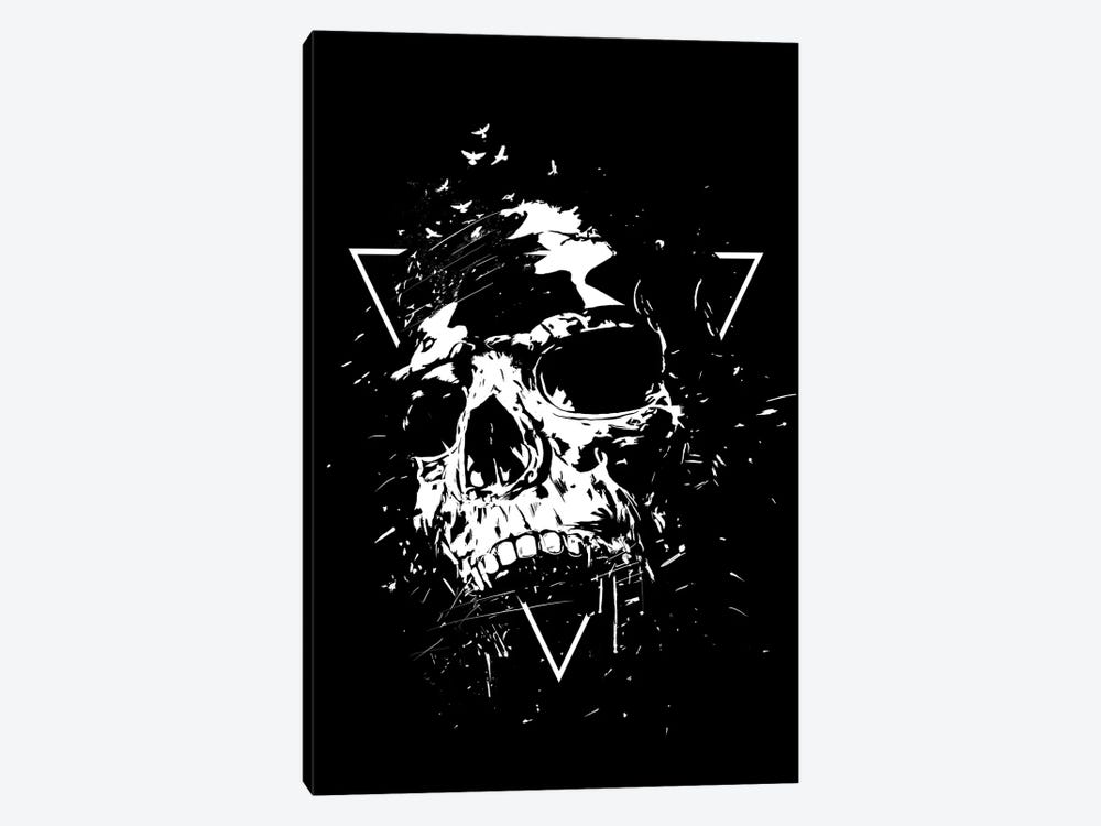 Skull X In Black And White by Balazs Solti 1-piece Canvas Wall Art
