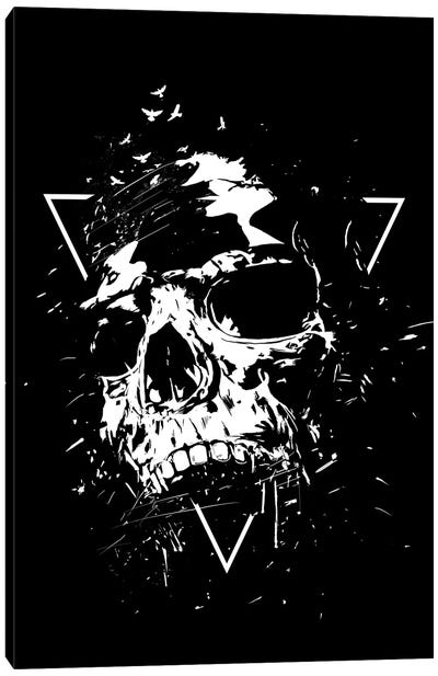 Skull X (Black And White) Canvas Art Print - Balazs Solti