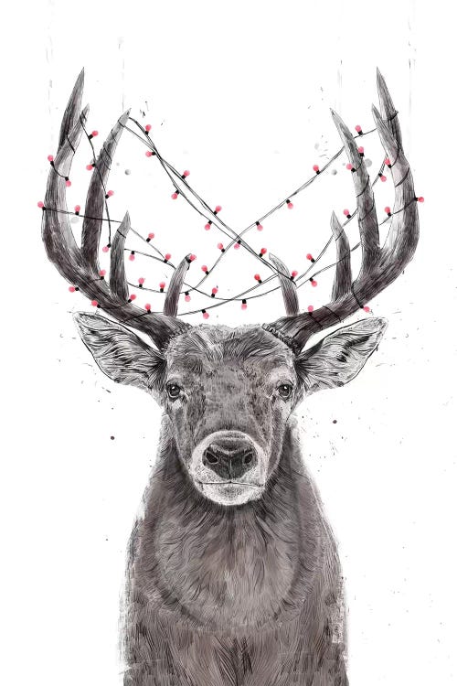 Xmas Deer by Balazs Solti wall art