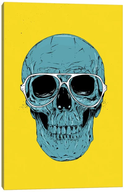Blue Skull Canvas Art Print - Horror Art