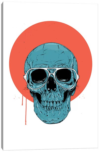 Blue skull II Canvas Art Print - Horror Art