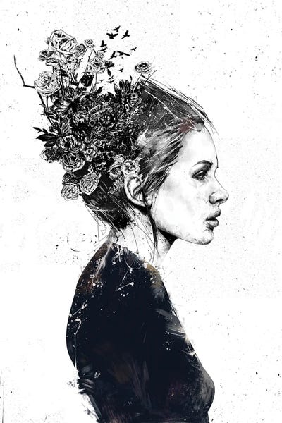 Black & White Florals: Coming Home by Balazs Solti