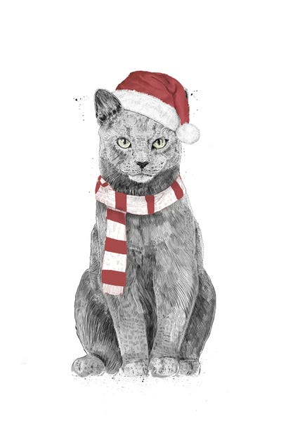 Christmas Animals: Xmas Cat by Balazs Solti