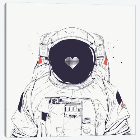 Astronaut Love Canvas Print #BSI239} by Balazs Solti Canvas Art Print