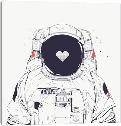 Astronaut Love Canvas Art Print - Balazs Solti