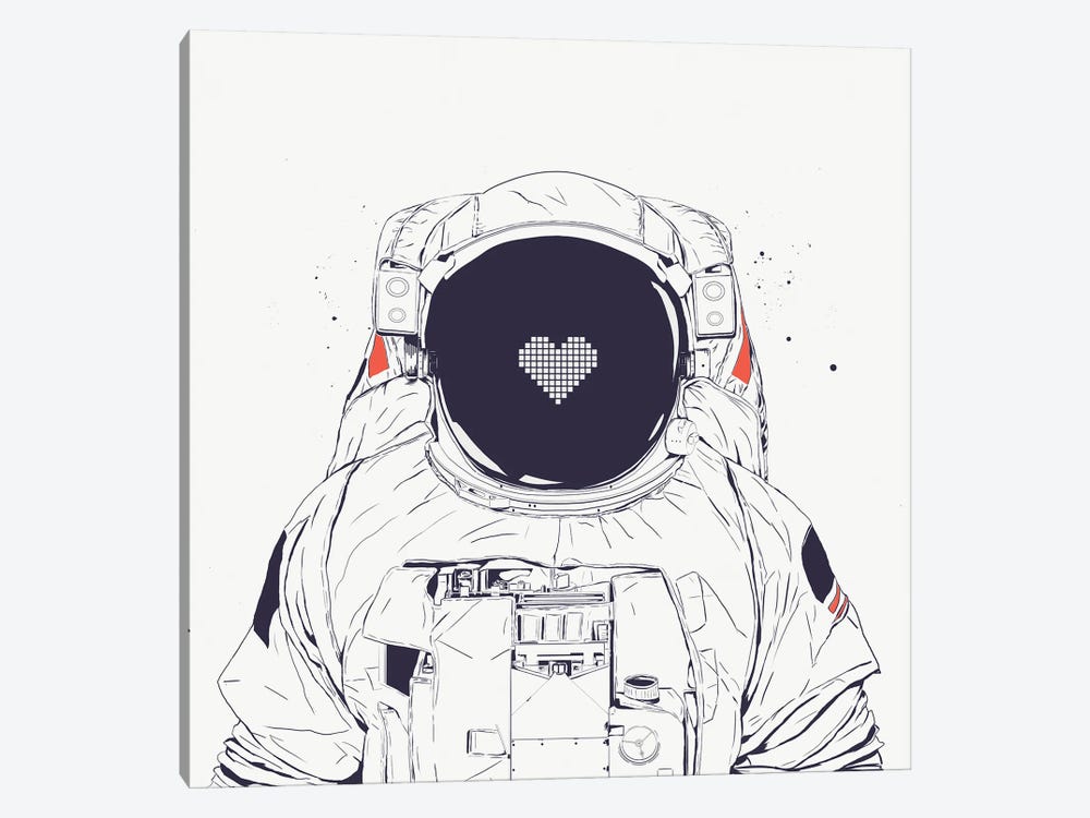 Astronaut Love by Balazs Solti 1-piece Canvas Art Print