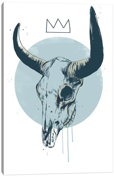 Bull Skull Canvas Art Print - Crown Art