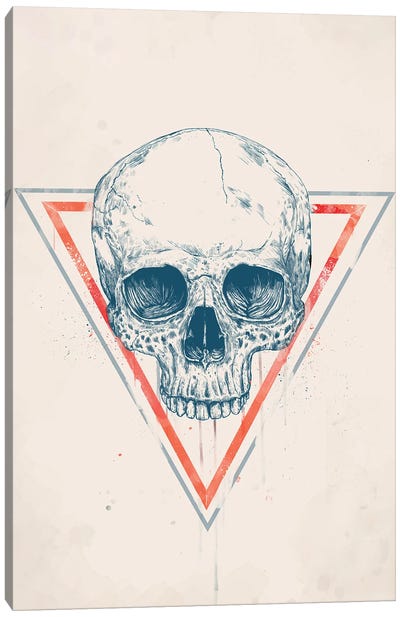 Skull In Triangles Canvas Art Print - Balazs Solti