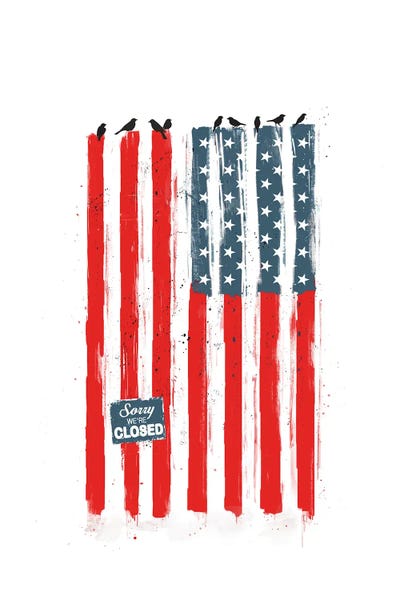 American Flags: Sorry We're Closed by Balazs Solti