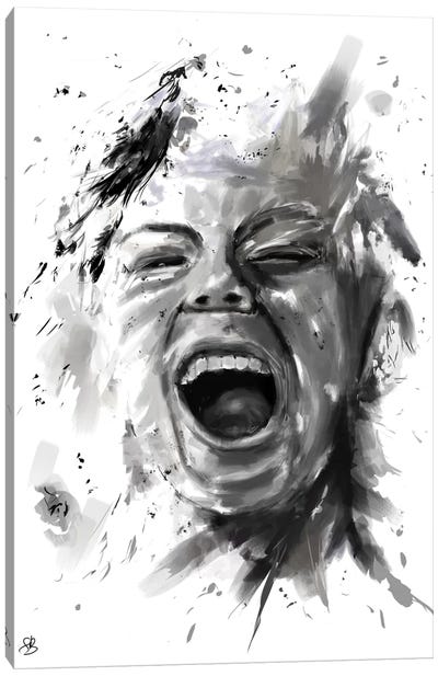 Anger Canvas Art Print - Black & White Graphics & Illustrations