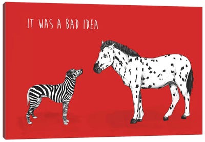 Bad Idea Canvas Art Print - Zebra Art