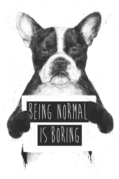 Being Normal Is Boring by Balazs Solti wall art