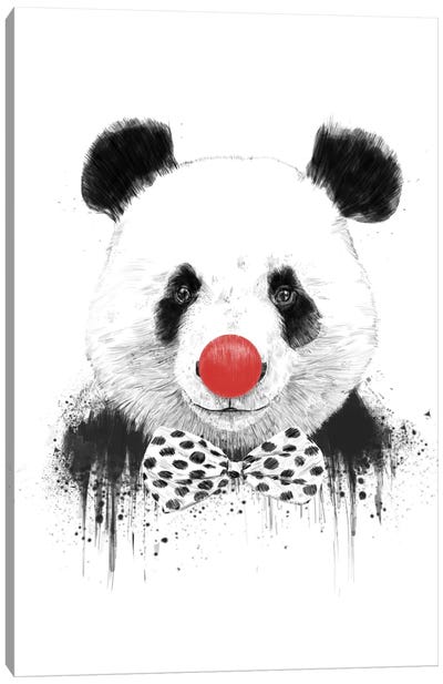 Clown Panda Canvas Art Print - Balazs Solti