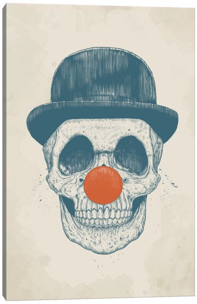 Dead Clown Canvas Art Print - Naked Bones