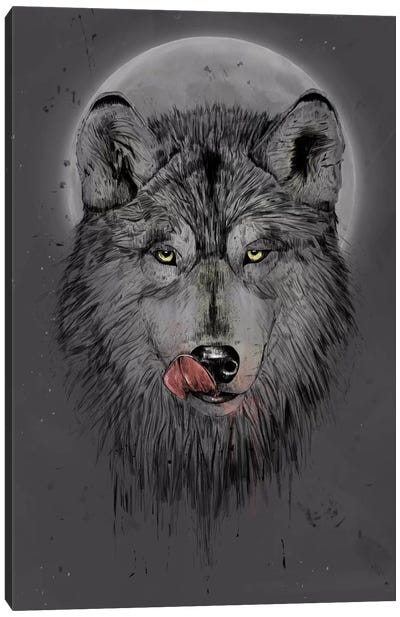 Dinner Time (Dark Version) Canvas Art Print - Wolf Art