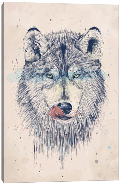 Dinner Time Canvas Art Print - Wolf Art