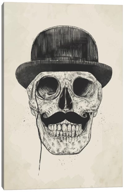 Gentlemen Never Die Canvas Art Print - Skull Art