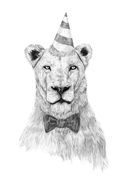 Black & White Pop Culture Art: Get The Party Started by Balazs Solti