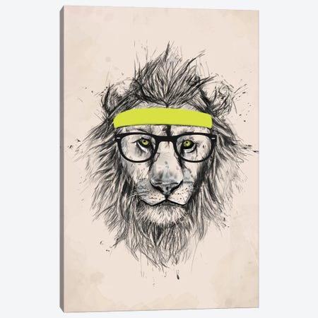 Hipster Lion (Light Version) Canvas Print #BSI64} by Balazs Solti Canvas Art