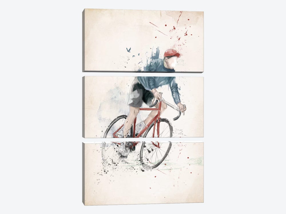 I Want To Ride My Bicycle by Balazs Solti 3-piece Art Print