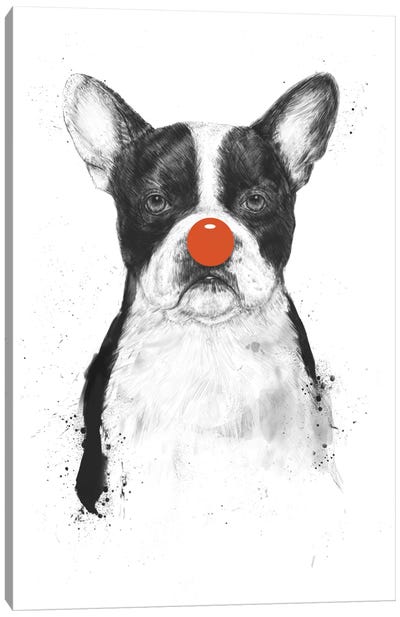 I'm Not Your Clown Canvas Art Print - Boston Terrier Art