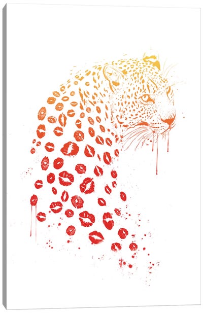 Kiss Me Canvas Art Print - Wild Cat Art