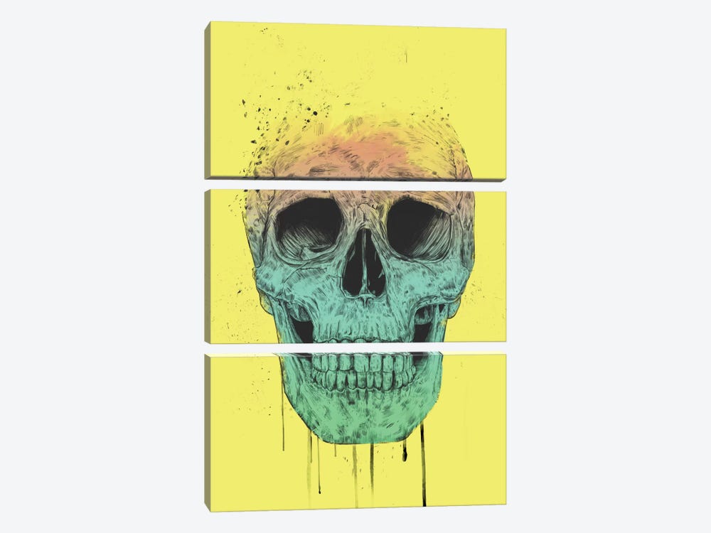 Pop Art Skull by Balazs Solti 3-piece Art Print