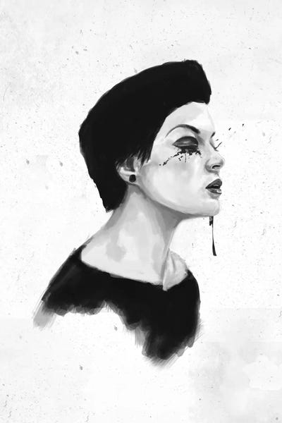 Black & White Pop Culture Art: Rainy Day by Balazs Solti