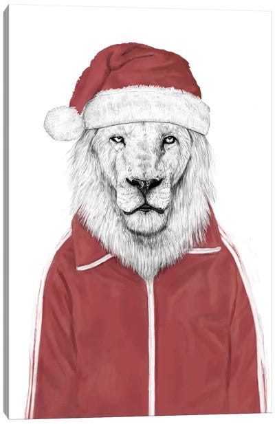 Santa Lion Canvas Art Print - Hip Holiday