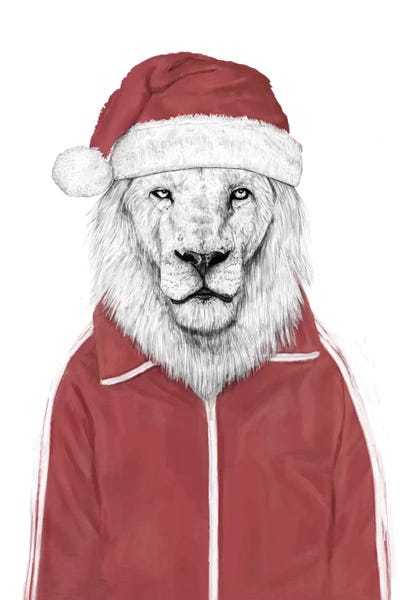 Christmas Animals: Santa Lion by Balazs Solti