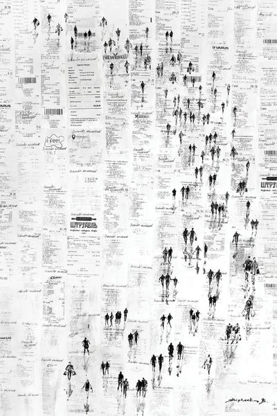 Consumers People by Bogdan Shiptenko framed canvas print