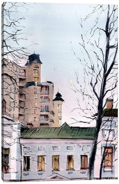 Evening Kyiv Canvas Art Print - Ukraine Art