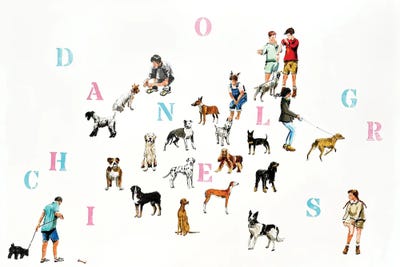 Dogs And Children by Bogdan Shiptenko multi panel art