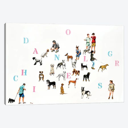 Dogs And Children Canvas Print #BSK20} by Bogdan Shiptenko Canvas Print