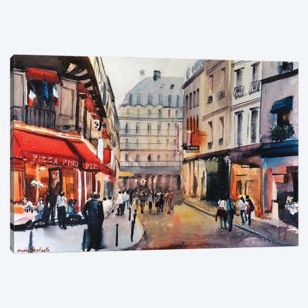 Evening Paris Canvas Print #BSK21} by Bogdan Shiptenko Art Print