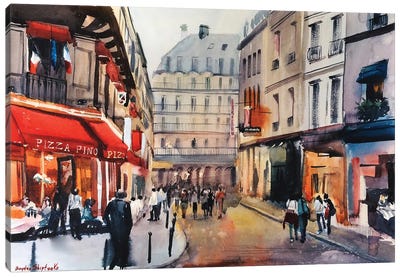 Evening Paris Canvas Art Print - Bogdan Shiptenko