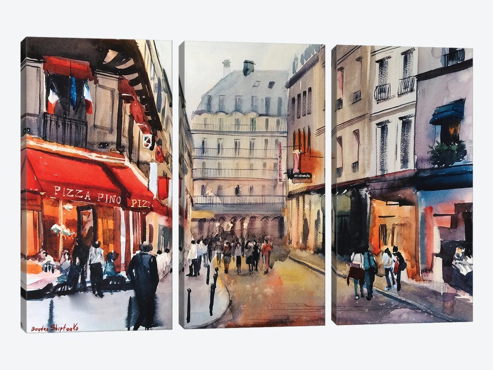 Evening Paris by Bogdan Shiptenko 3-piece Canvas Art