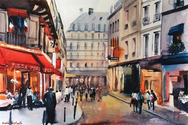 Canvas Print: Evening Paris by Bogdan Shiptenko