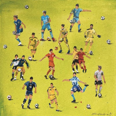 Football Players by Bogdan Shiptenko multi panel art