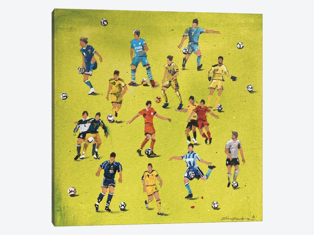 Football Players by Bogdan Shiptenko 1-piece Canvas Print
