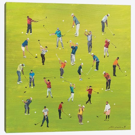 Golf Players Canvas Print #BSK26} by Bogdan Shiptenko Canvas Artwork